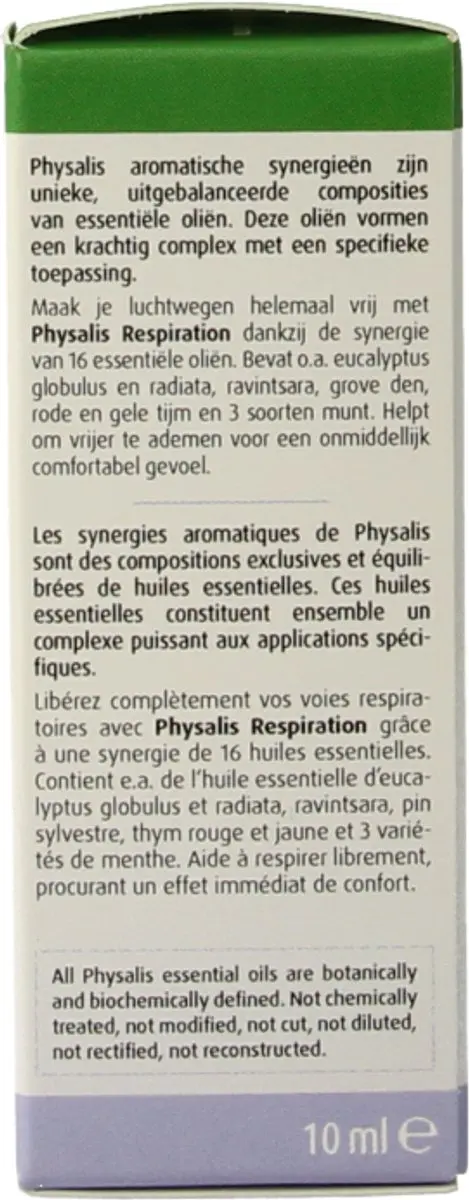 Physalis Synergie Respiration Bio 10ml - 10 Stuks