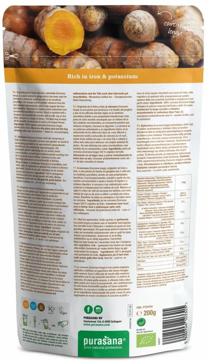 Purasana Curcumapoeder Bio Vegan 200g
