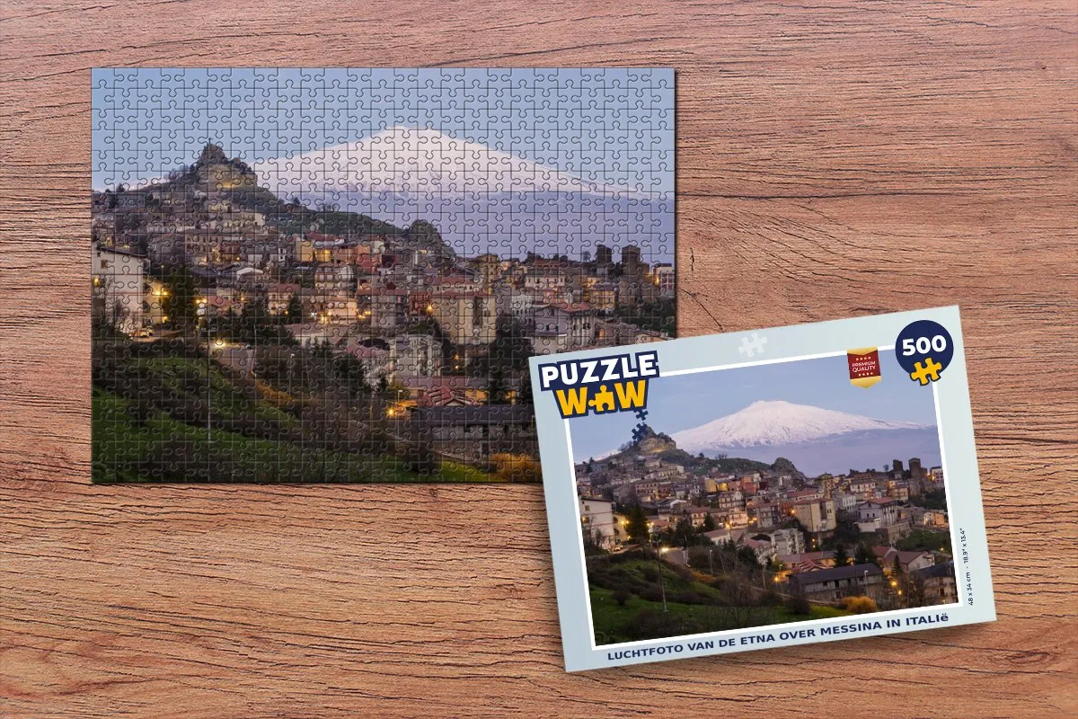 PuzzleWow Etna over Messina Legpuzzel 500 Stuks - Multicolor