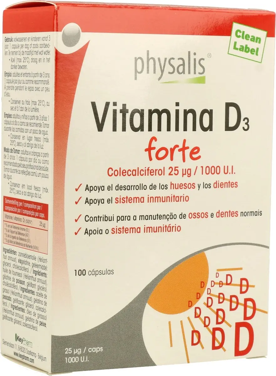 Physalis Vitamine D3 Forte Capsules 1000 I.U.
