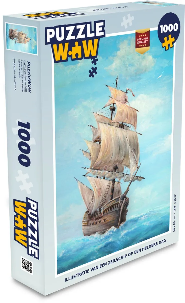 PuzzleWow Zeilschip Legpuzzel 1000 Stuks - Multicolor