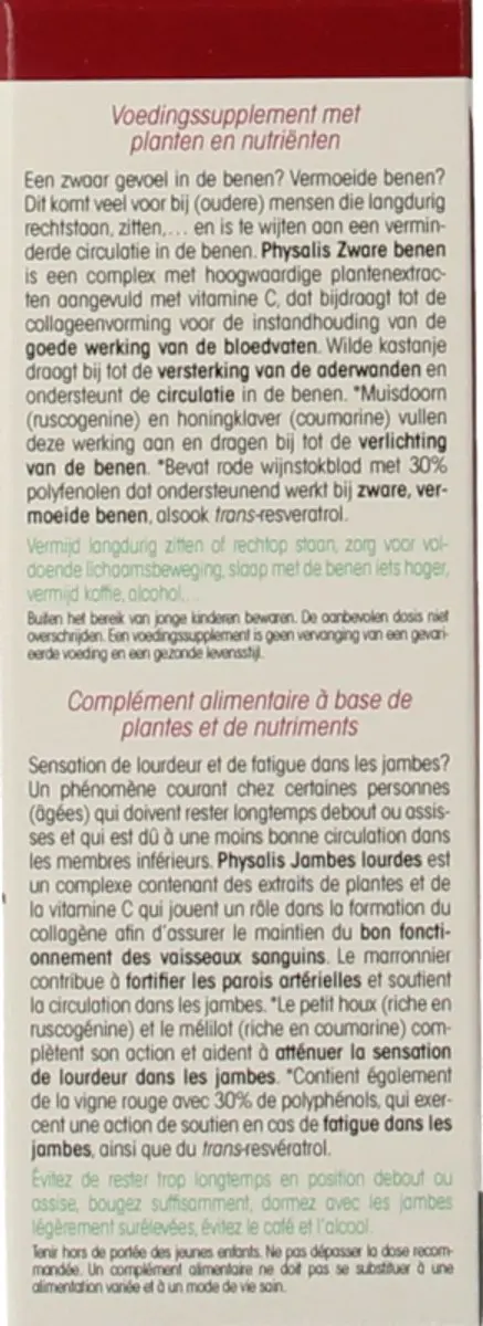 Physalis Zware Benen 30 Tabletten - 30mg