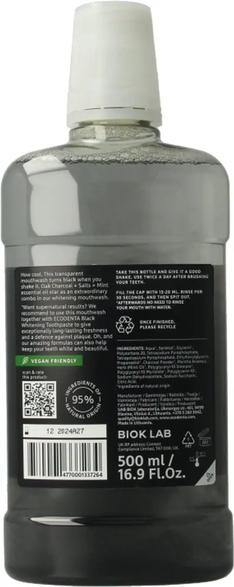 Ecodenta Mondwater Black 500ml