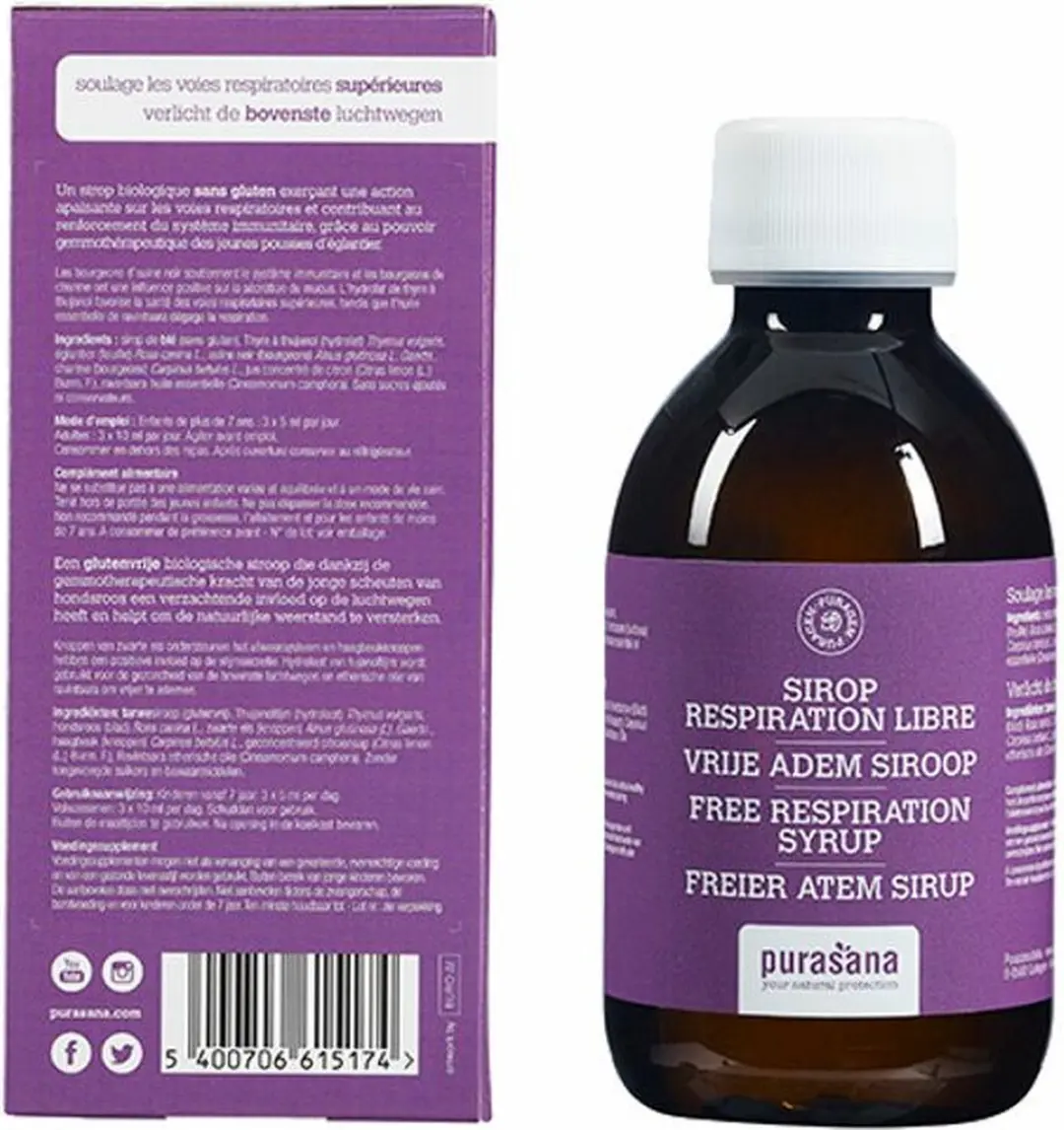 Purasana Puragem Vrije Adem Siroop Bio 200ml