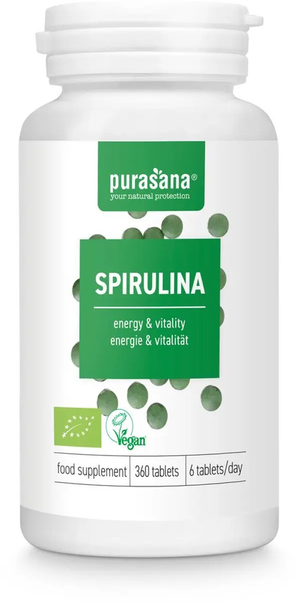 Purasana Bio Spirulina Tabletten 360g - afbeelding 2 van 6