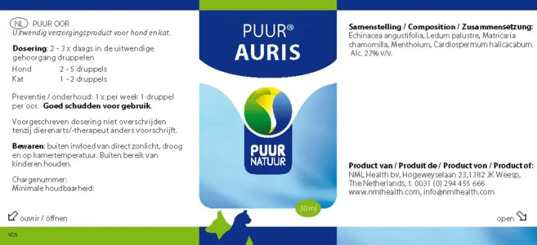 Puur Auris Natuurlijke Hondensnacks 30ml