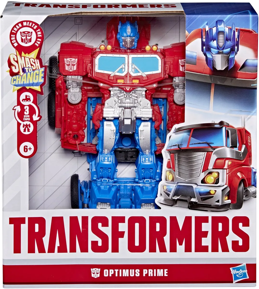 Transformers Smash Changers Optimus Prime Actiefiguur - Blauw/Rood