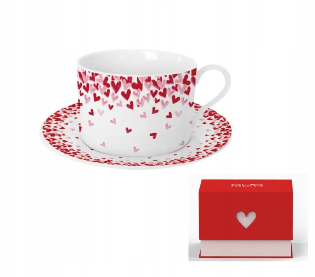 Romantische Koffiekop met Schotel 'Love 3'