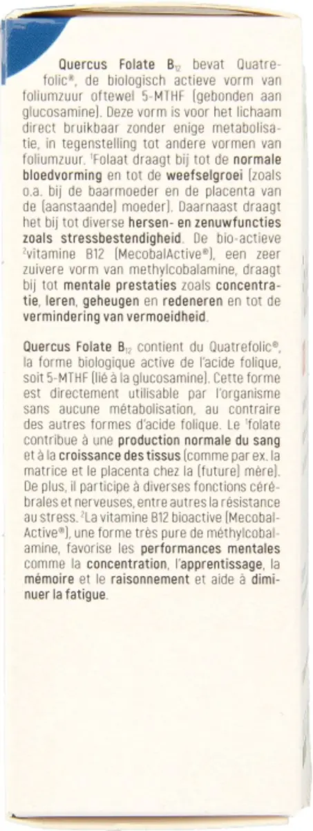 Quercus Folate B12 80 Tabletten