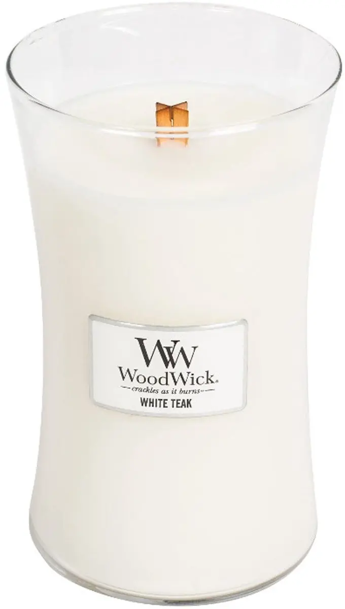 Woodwick Hourglass Geurkaars - 130 Branduren - Wit