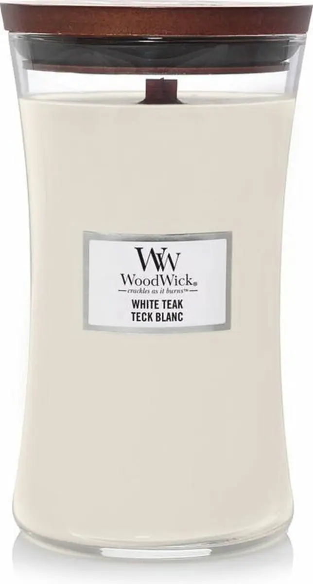 Woodwick Hourglass Geurkaars - 130 Branduren - Wit