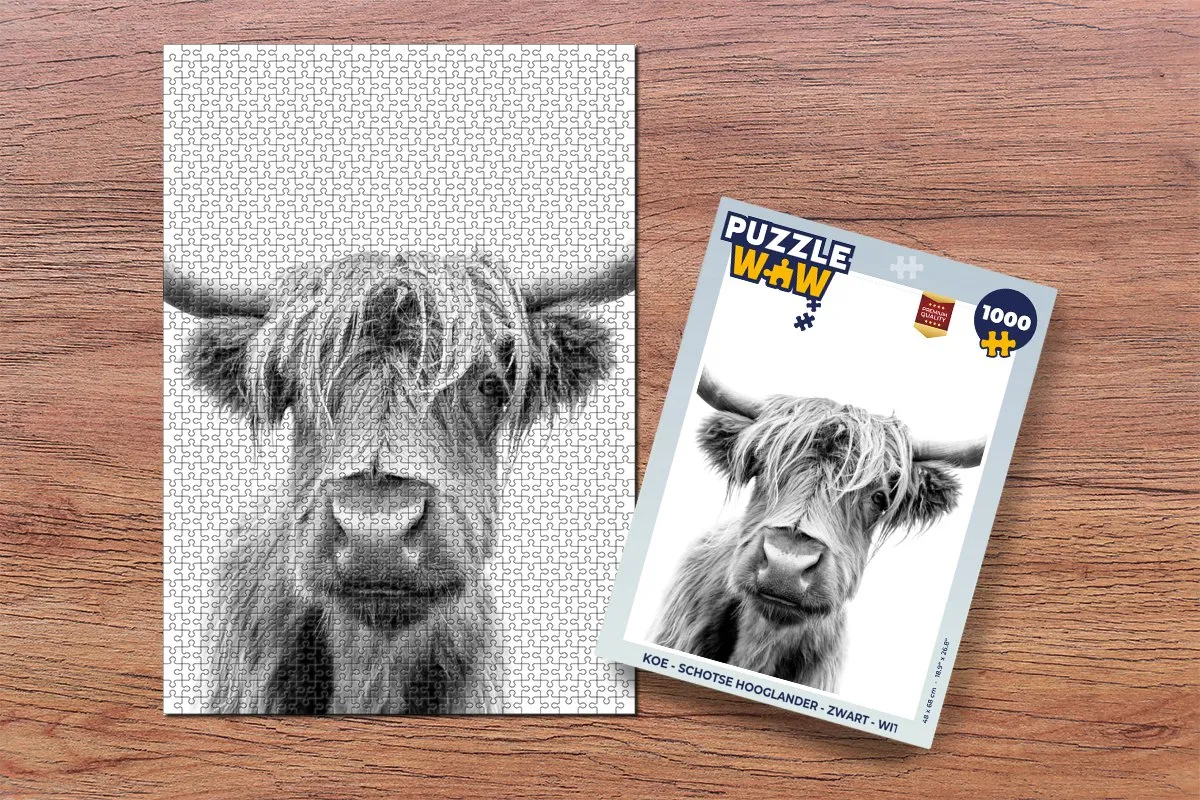 PuzzleWow Schotse Hooglander Legpuzzel 1000 Stuks - Multicolor