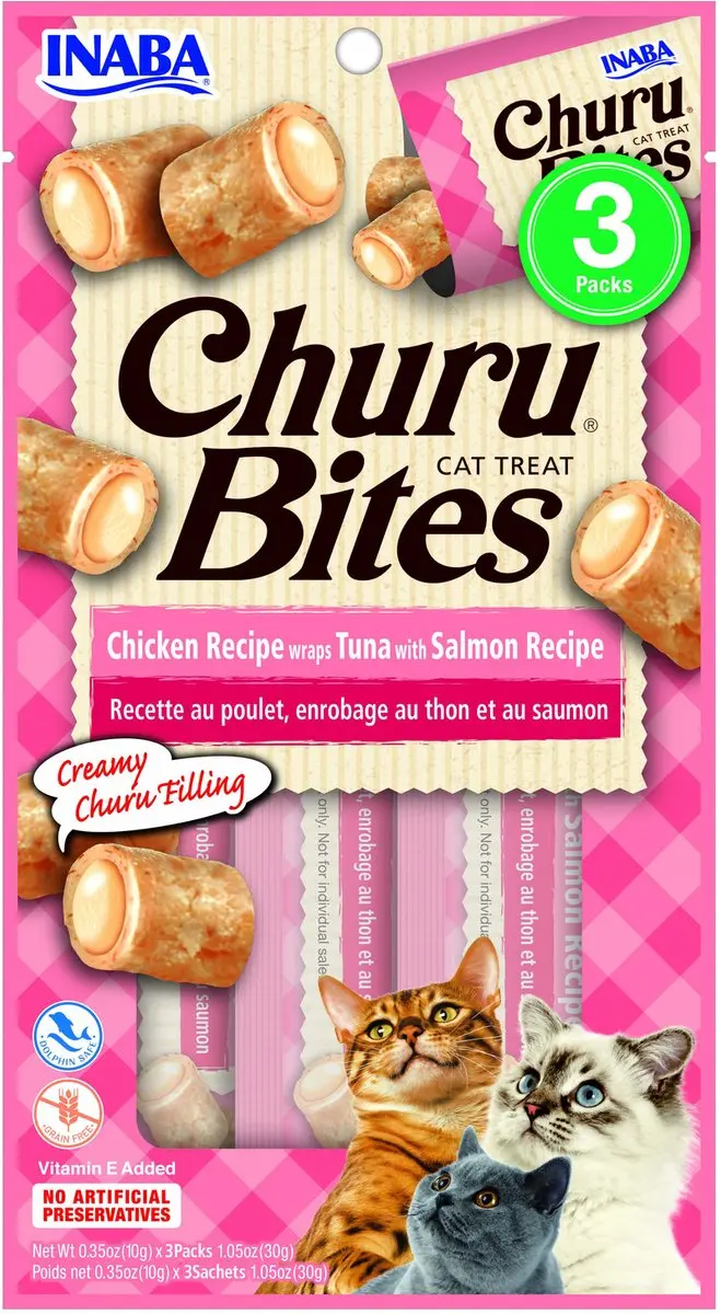 Inaba Churu Bites Kip Zalm 42g