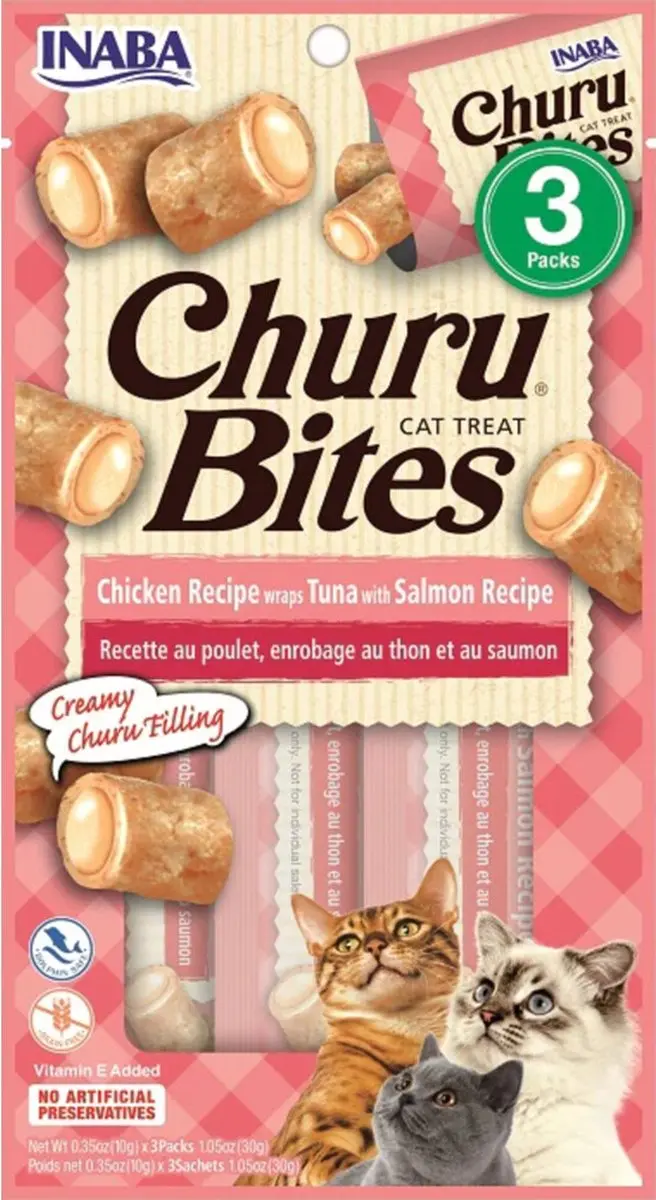 Inaba Churu Bites Kip Zalm 42g