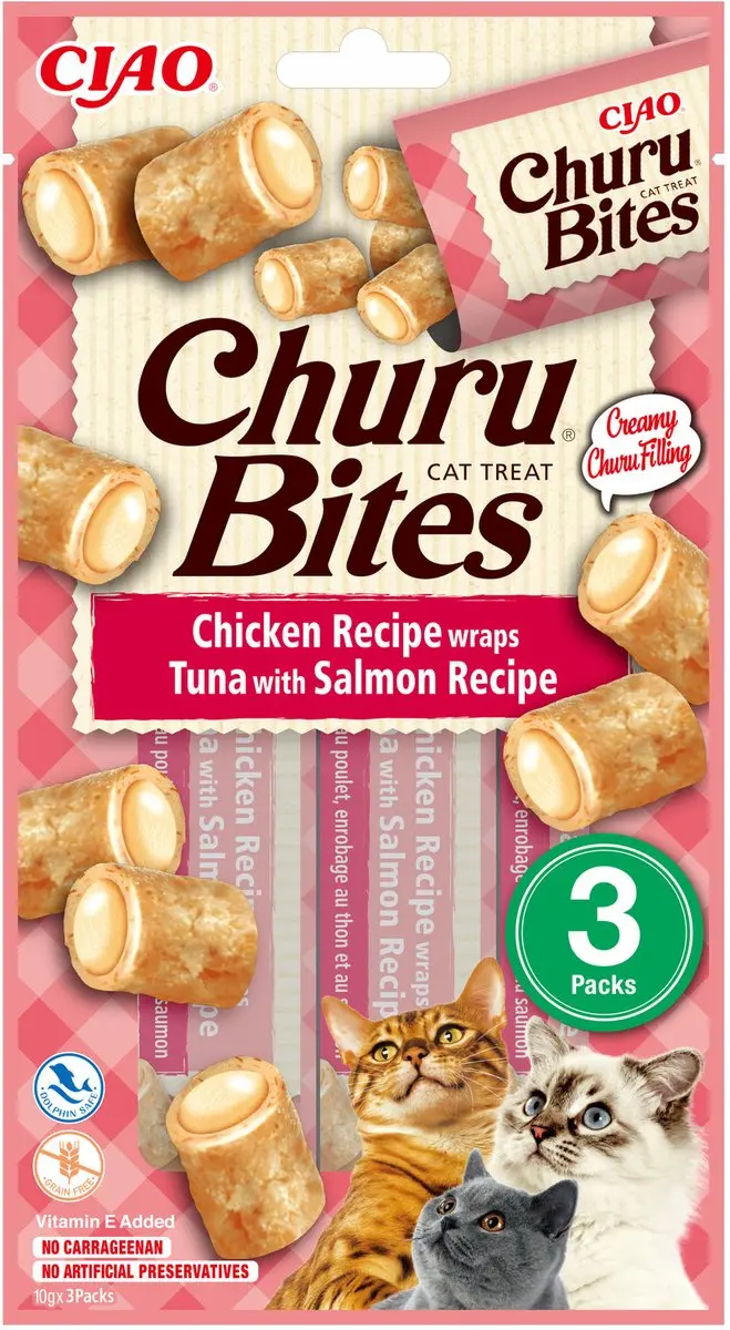 Inaba Churu Bites Kip Zalm 42g