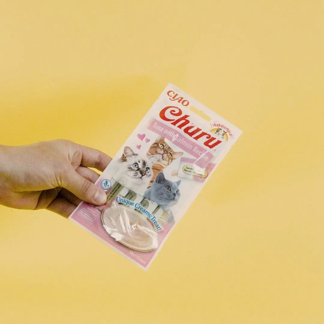 Inaba Churu Purée Tonijn & Zalm Kattensnack - 4x15g