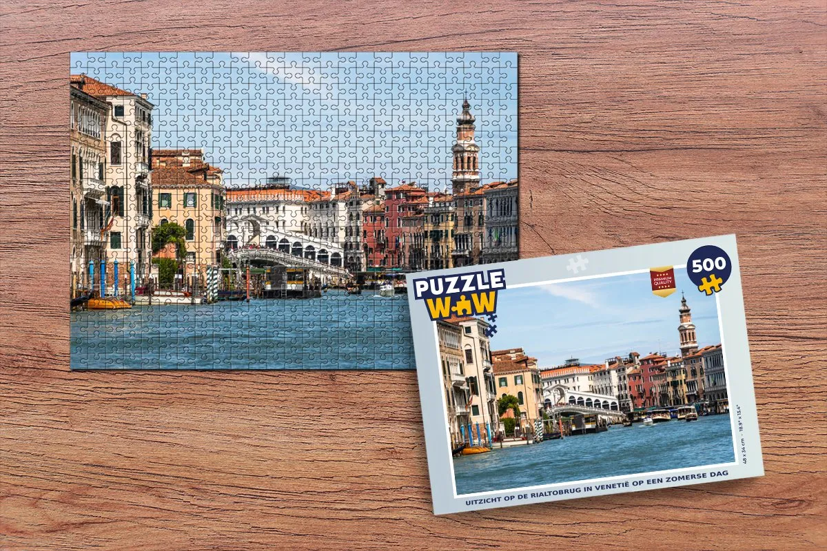 PuzzleWow Legpuzzel Rialtobrug Venetië 500 Stuks - Multicolor