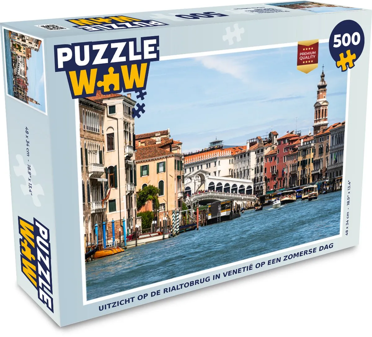 PuzzleWow Legpuzzel Rialtobrug Venetië 500 Stuks - Multicolor