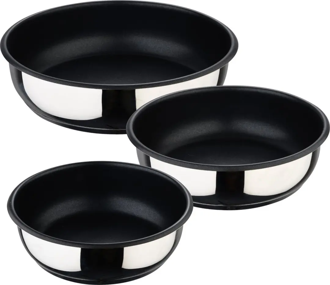 Bergner Click&Cook Pannenset 18/20/24cm - 3 Stuks - Roestvrij staal