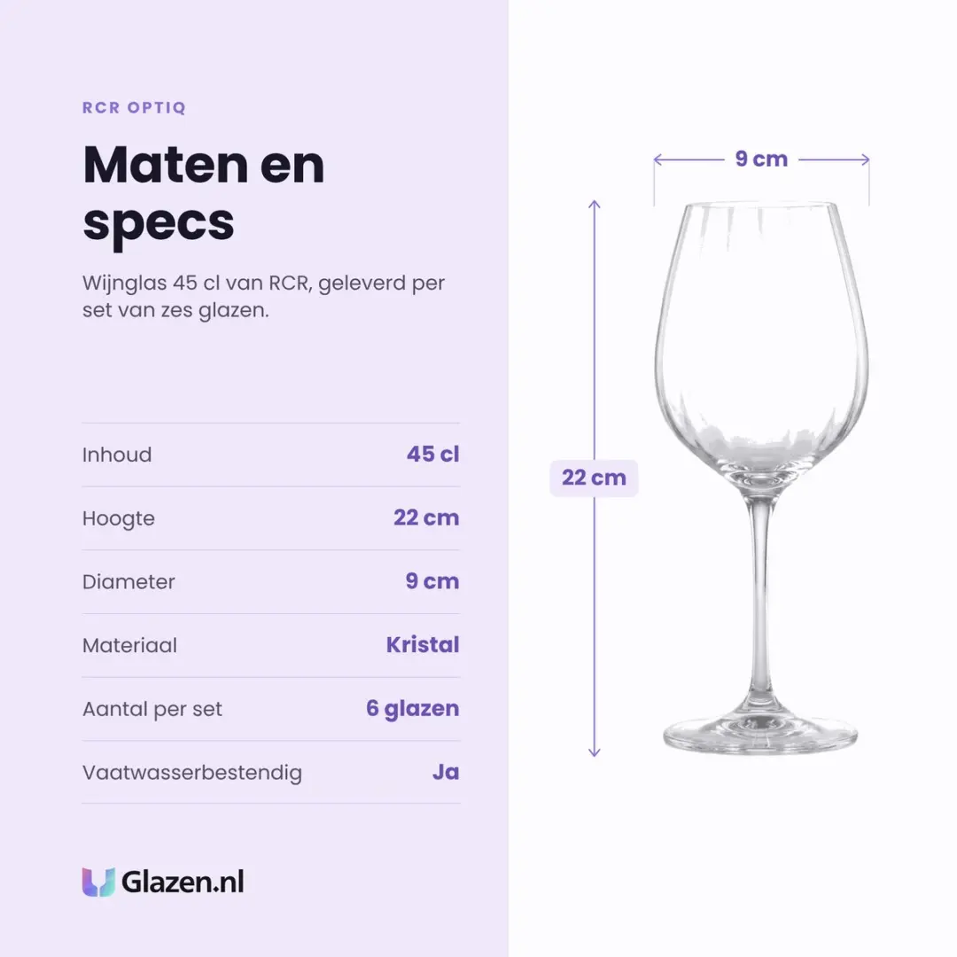 RCR Optiq Wijnglas 45cl - 6 Stuks - afbeelding 4 van 6