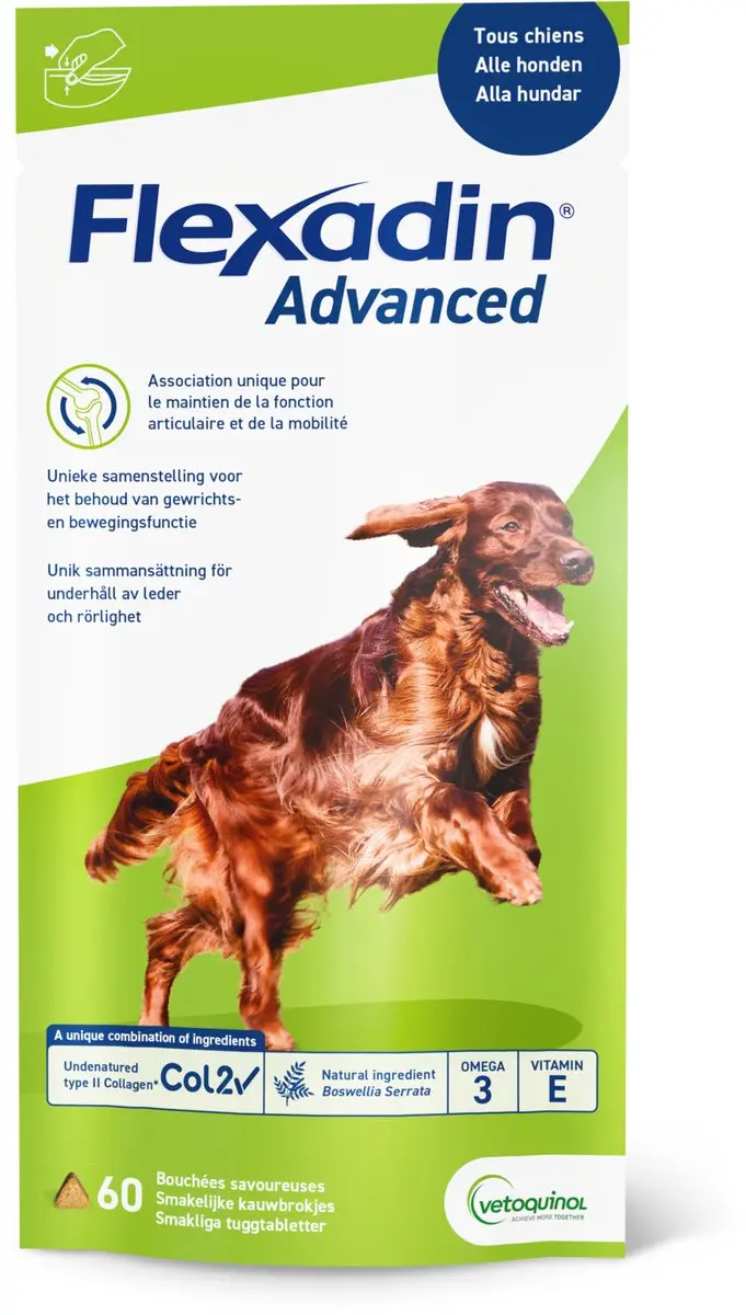 Flexadin Advanced Hond Gewrichtsbrokjes 60 Stuks