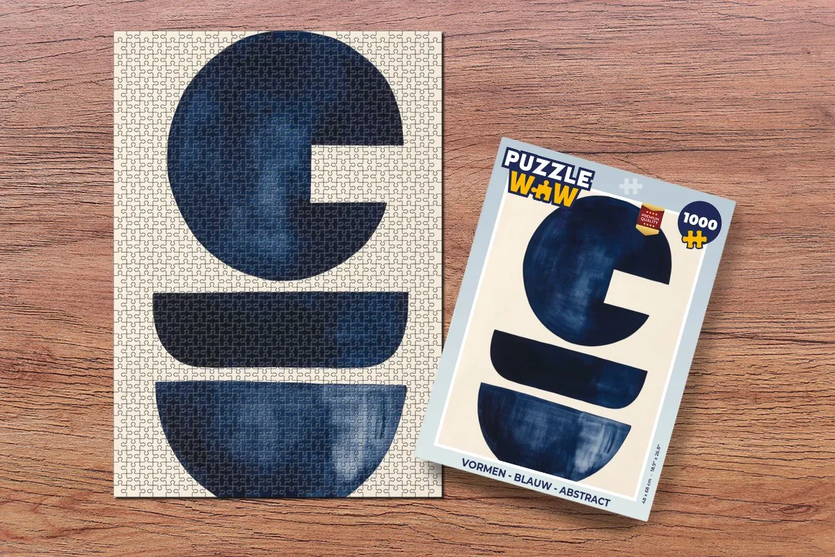 PuzzleWow Abstract Legpuzzel 1000 Stuks - Blauw