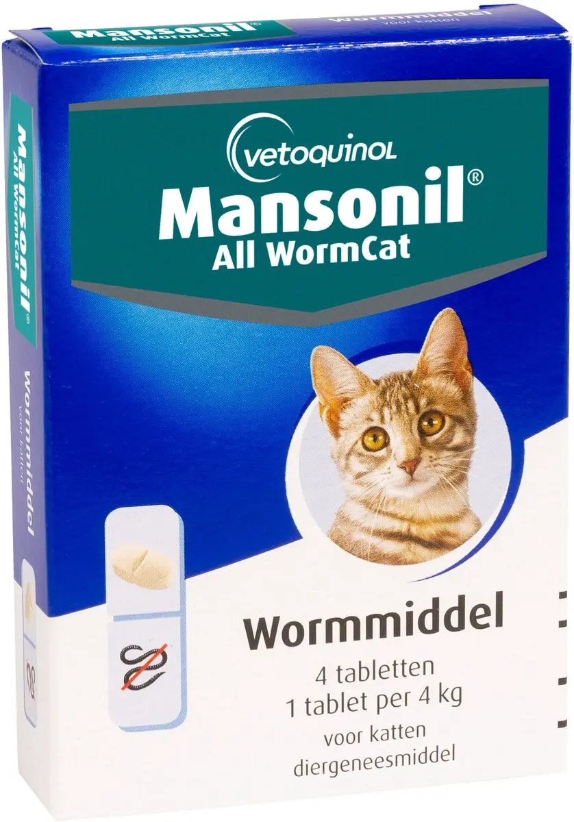 Mansonil All Worm Kat Ontworming - 4 Tabletten - afbeelding 4 van 6