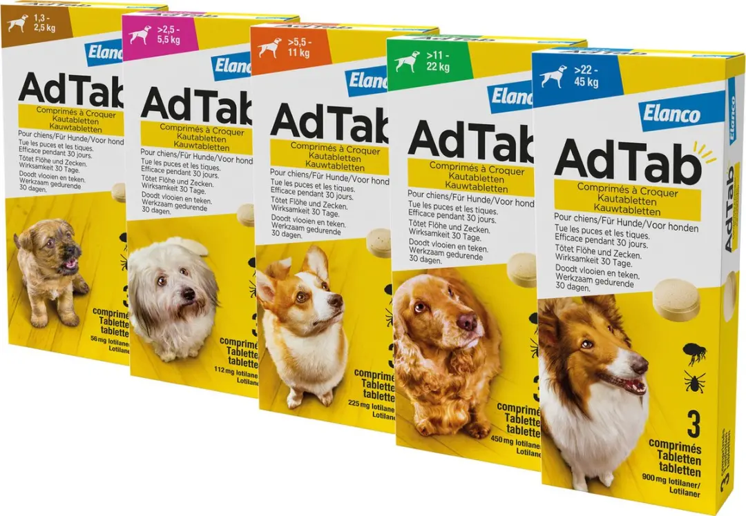 Adtab Kauwtablet Voor Honden 22-45 kg - Anti vlooien/teken - 3 Stuks - afbeelding 2 van 6