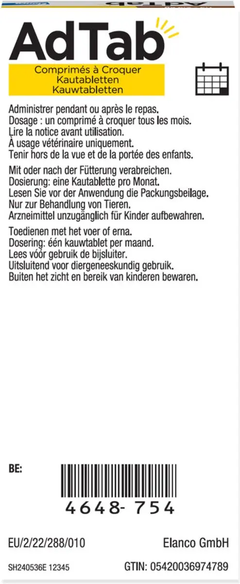 Adtab Kauwtablet Voor Honden 22-45 kg - Anti vlooien/teken - 3 Stuks - afbeelding 5 van 6