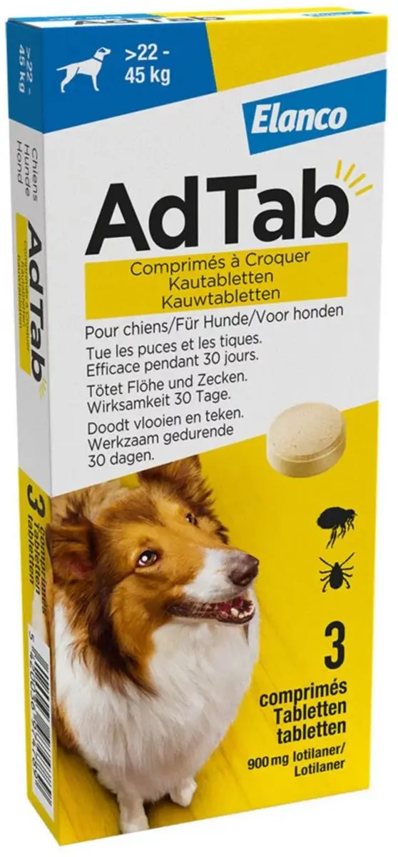 Adtab Anti Vlooien & Teek Kauwtabletten Hond 3 Stuks - afbeelding 5 van 6