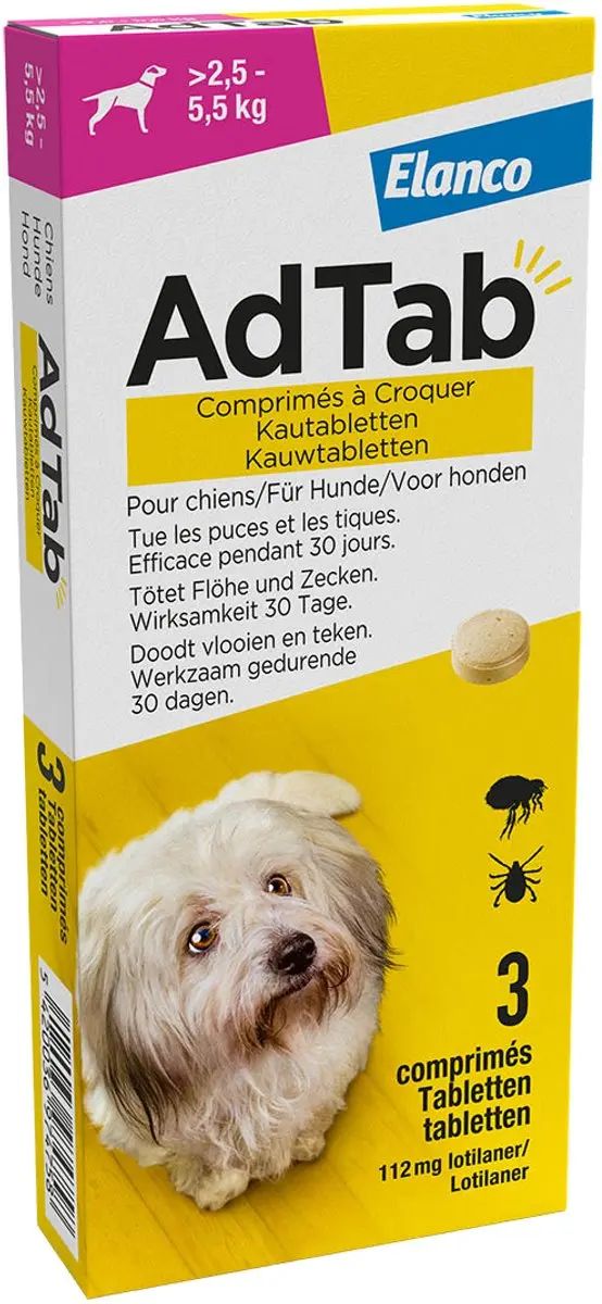 Adtab Anti Vlooien Teek Kauwtabletten Hond 3 Stuks - afbeelding 5 van 6