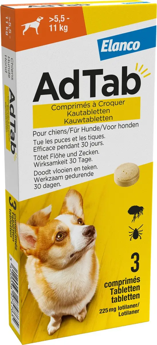 Adtab Anti Vlooien Teek Kauwtabletten Hond 3 Stuks