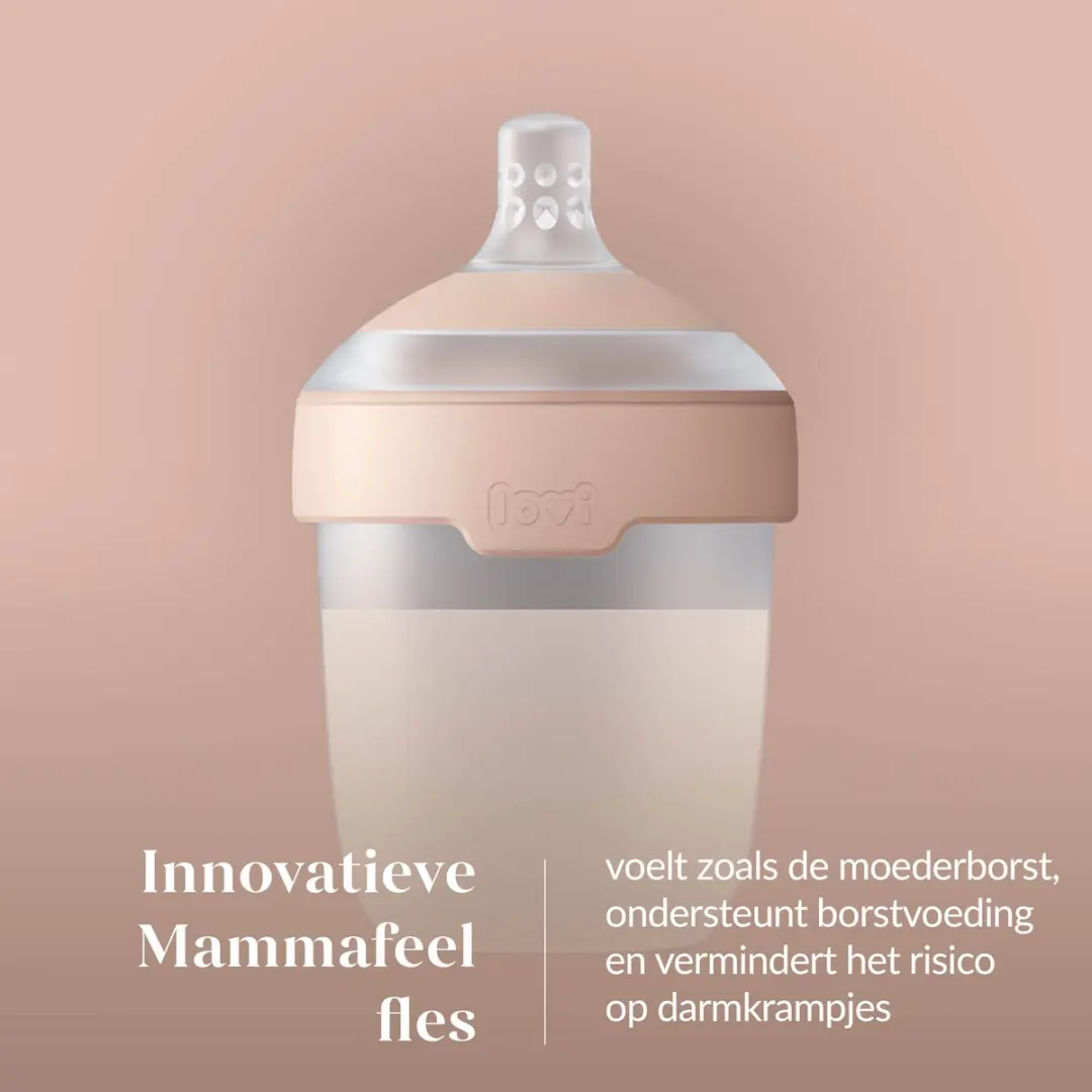 Difrax LOVI Babyfles Dynamisch Mammafeel 250ml - Roze