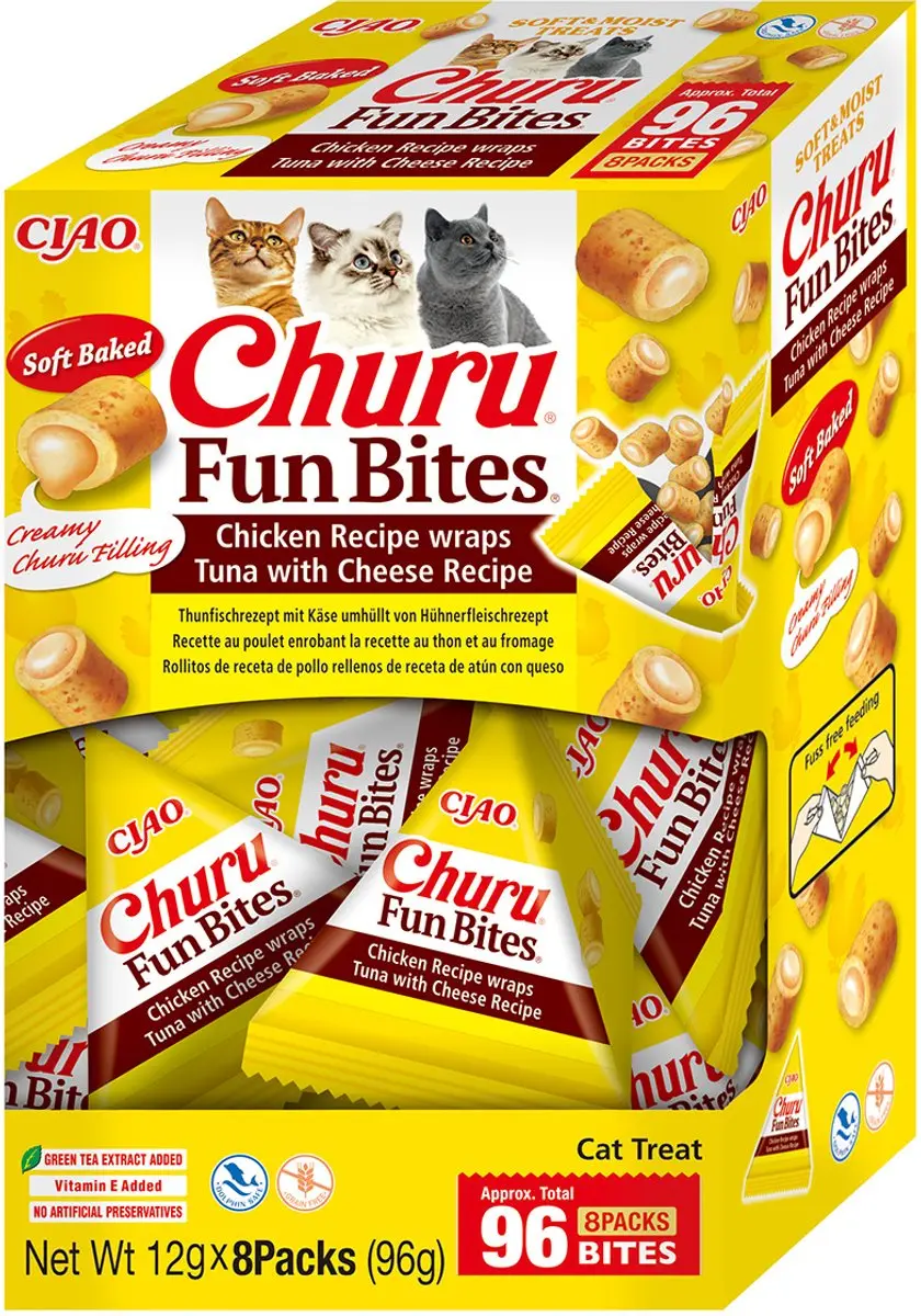 Inaba Ciao Churu Fun Bites Tonijn & Kaas - 8x12g