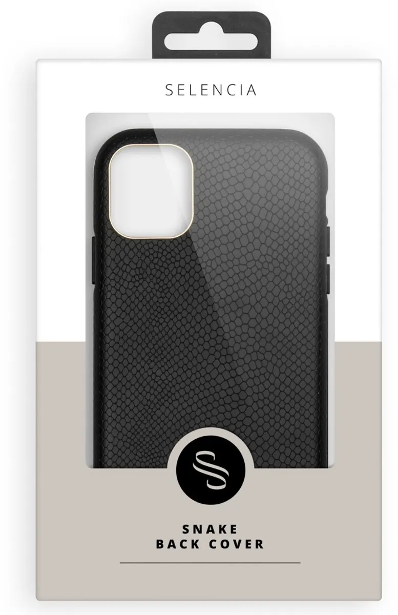 Selencia Hoesje iPhone 13 Pro - Gaia Slang Backcover Zwart