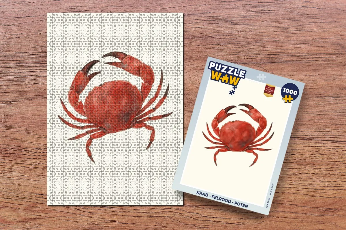 PuzzleWow Krab Legpuzzel 1000 Stuks - Felrood