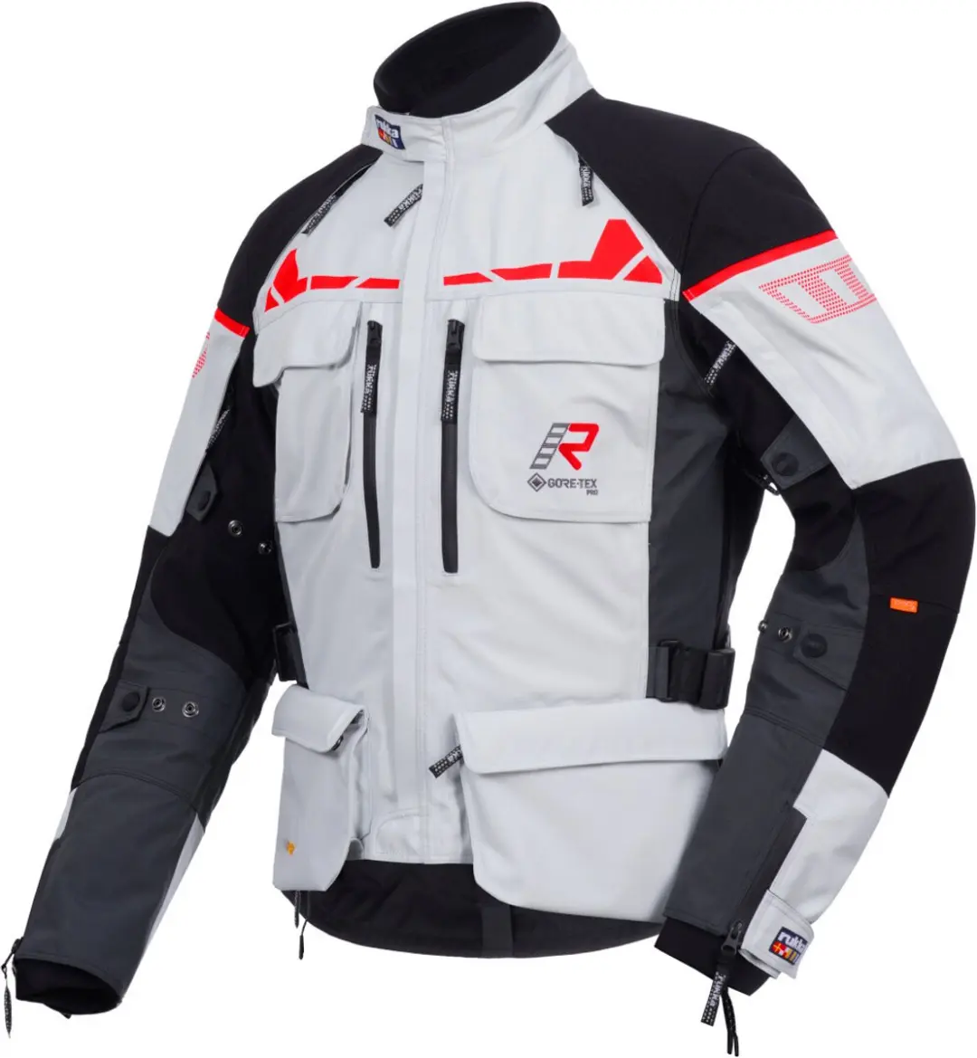 Rukka Ecuado-R Zwart Grijs Rood Textiele Motorjas