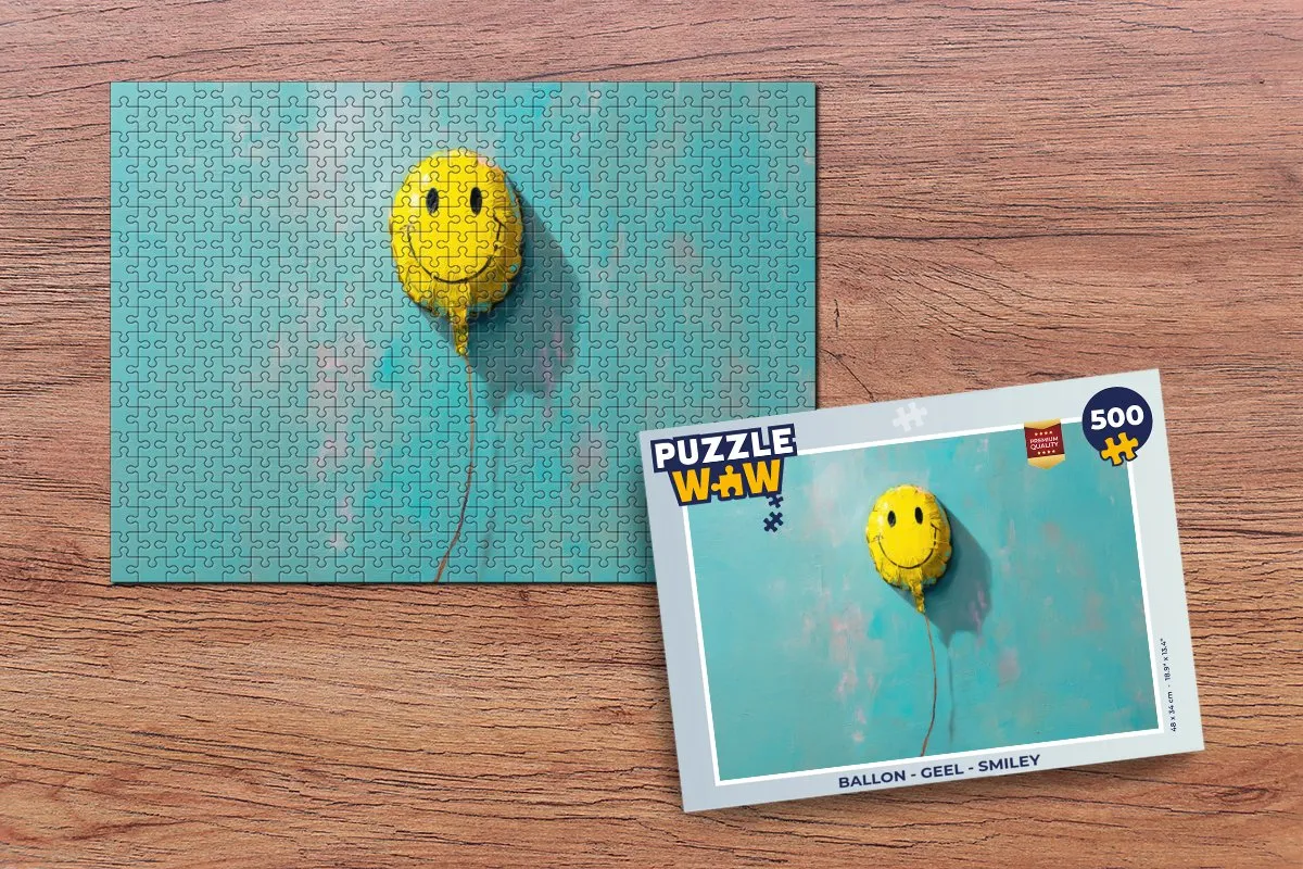 PuzzleWow Ballon Smiley Legpuzzel 500 Stuks - Geel