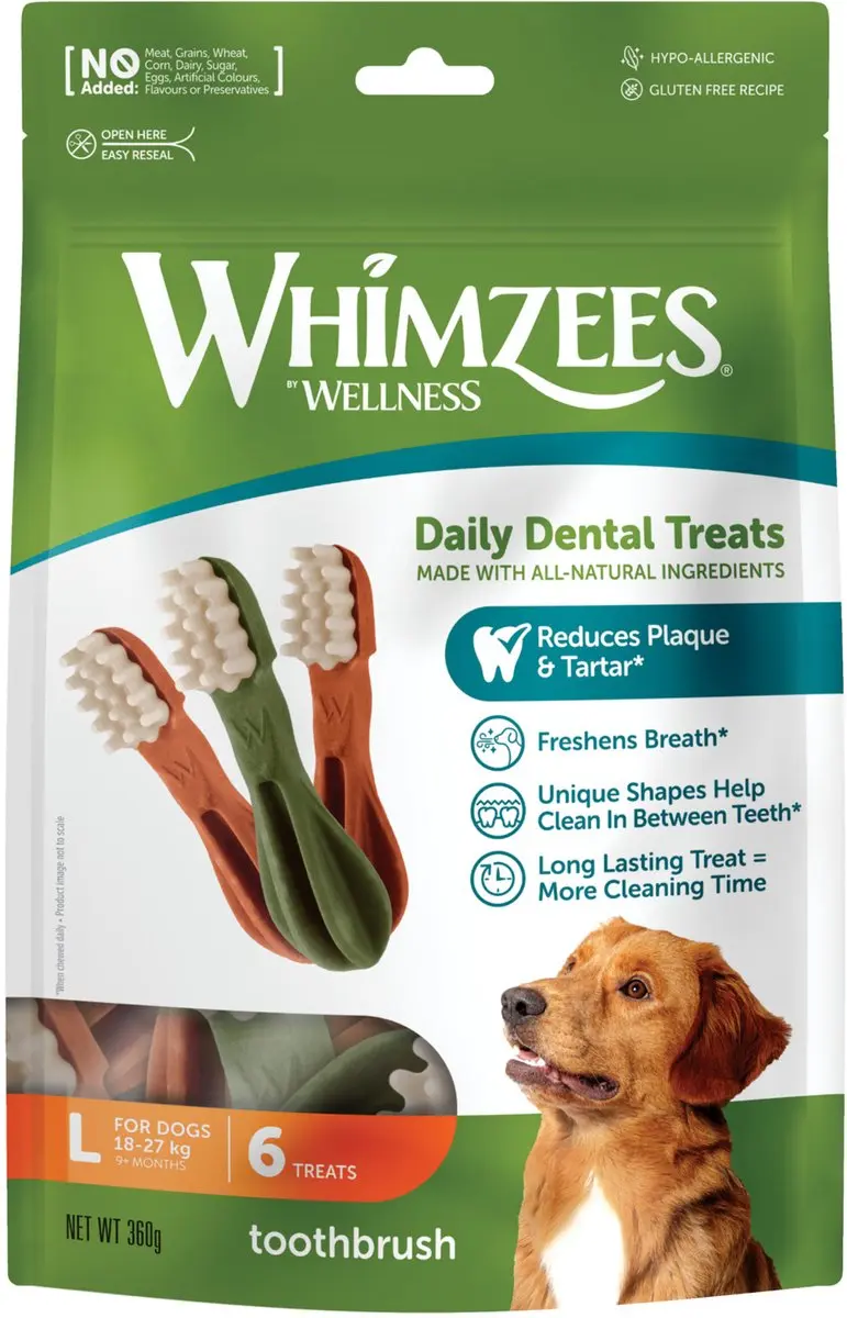Whimzees Tandenborstel Star L Kauwsnacks voor Hond
