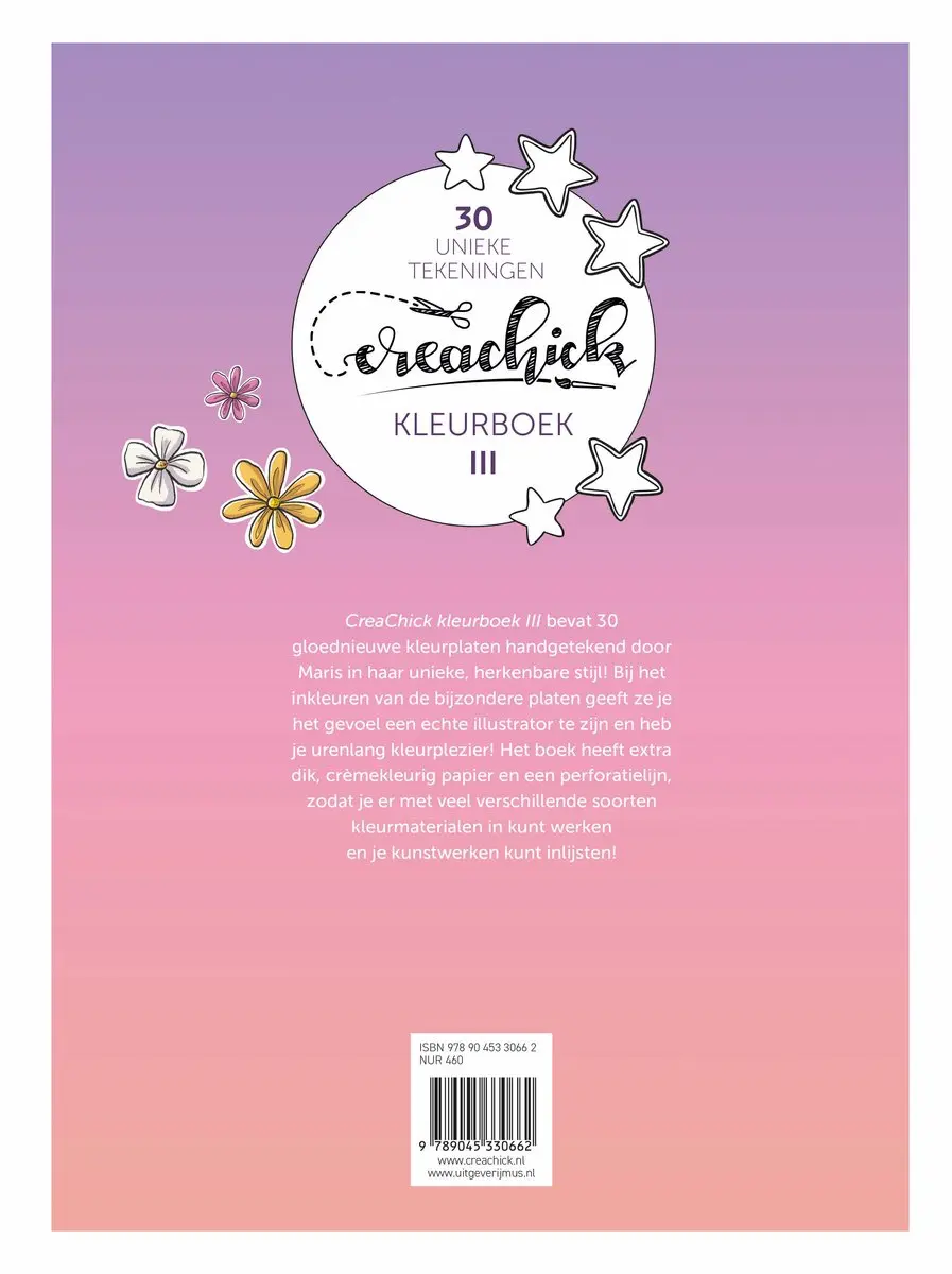 Kleurboek Creachick III - 64 Pagina's - Roze/Paars/Wit