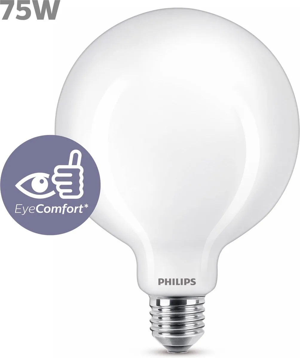 Philips LED Globelamp E27 8.5W Warmwit Mat