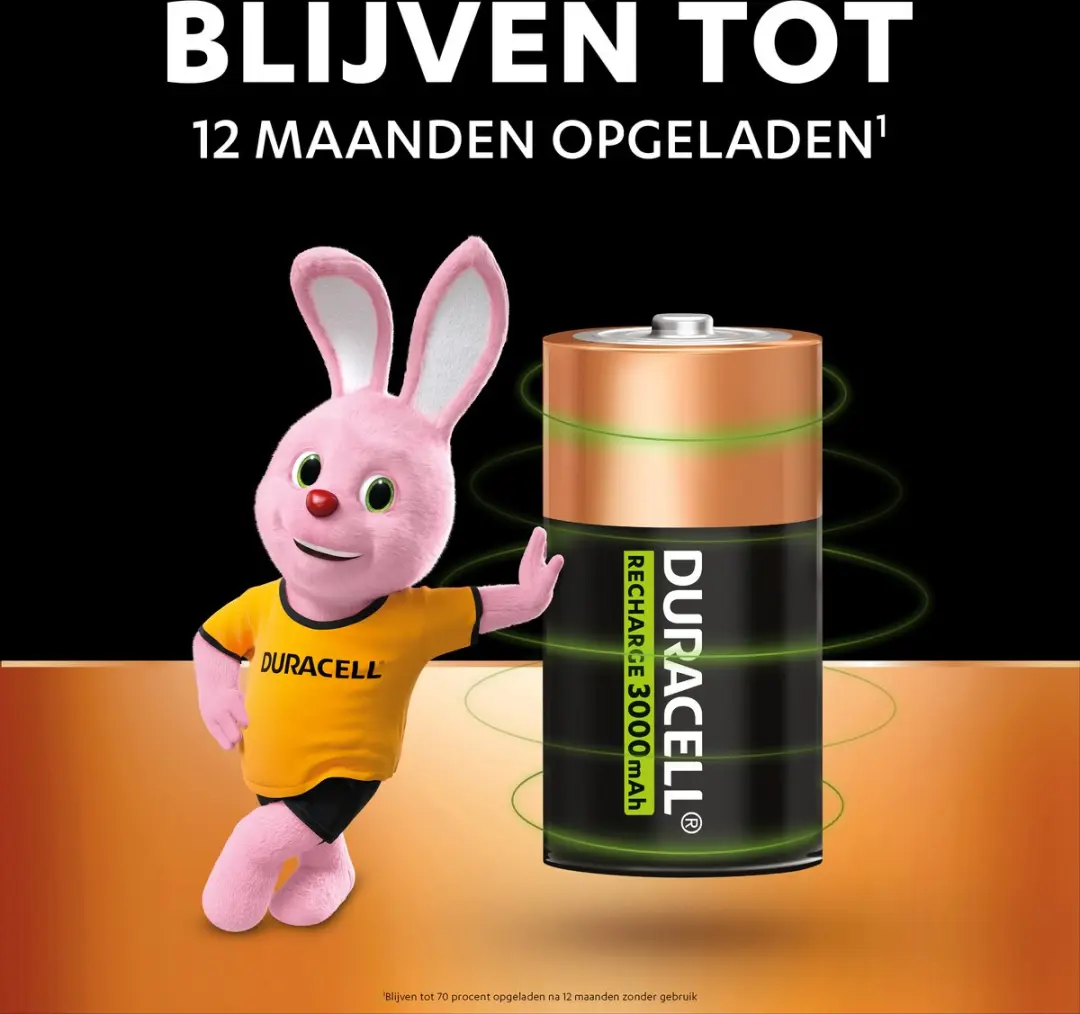 Duracell Oplaadbare C batterijen - 3000 mAh NiMH - 2 stuks
