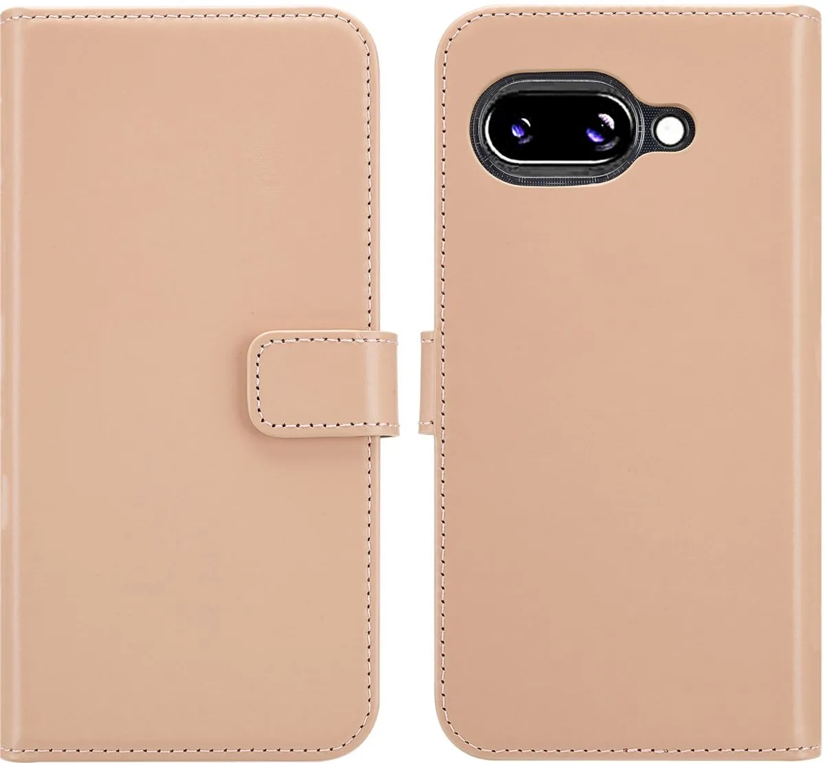 Selencia Hoesje Google Pixel 9a - Lederen Bookcase Lichtroze