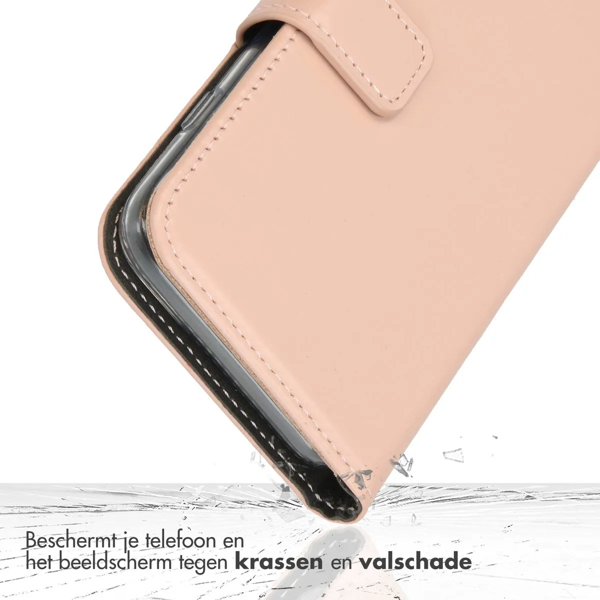 Selencia Hoesje Google Pixel 9a - Lederen Bookcase Lichtroze