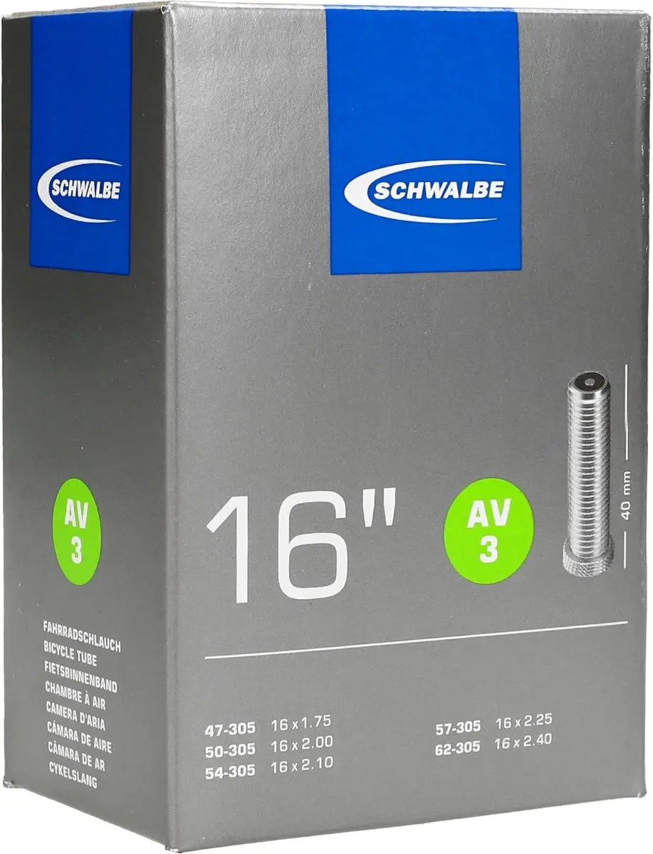 Schwalbe Binnenband 16x1.75/2.50 Auto Ventiel - 40mm Zwart