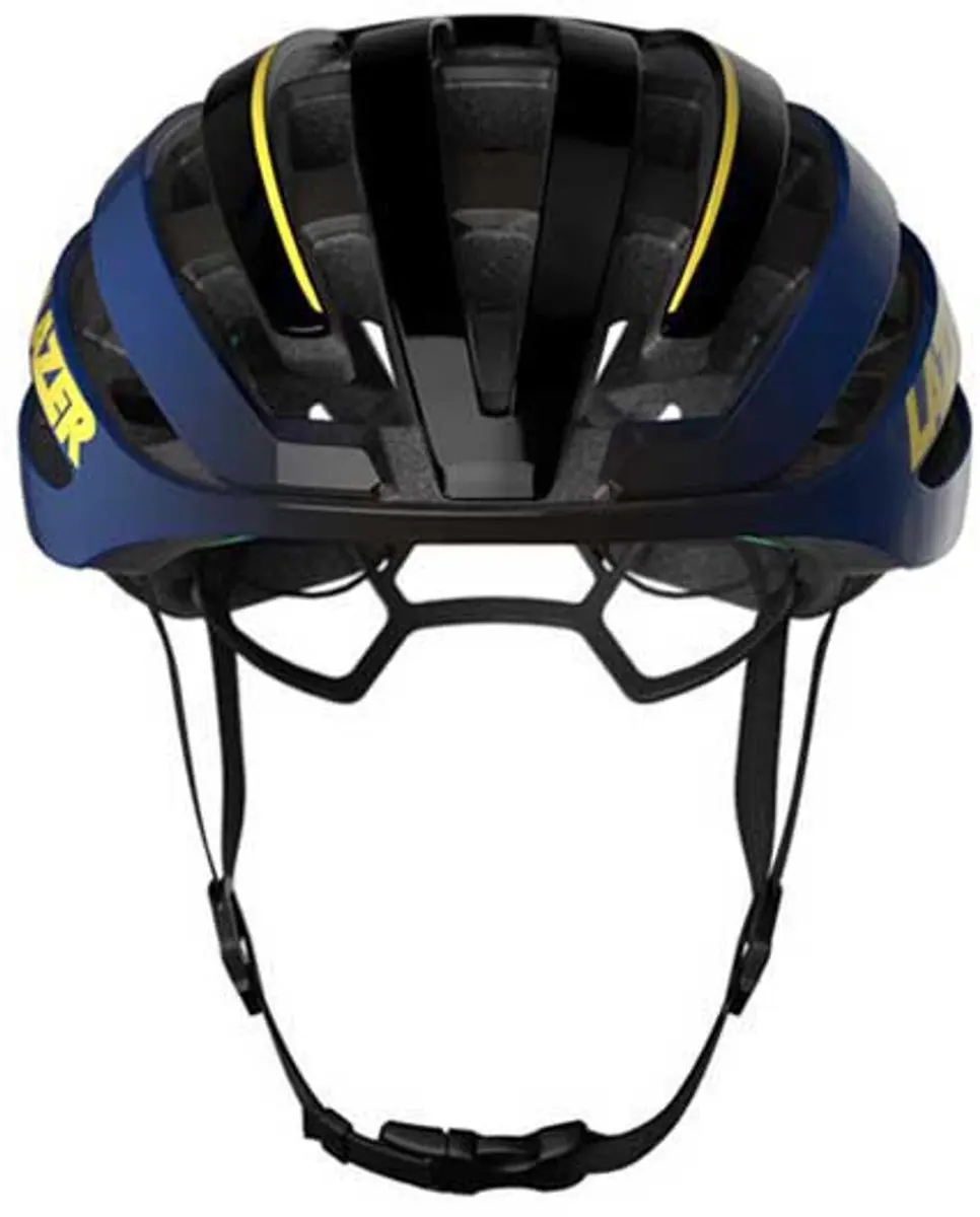 Lazer Z1 KinetiCore race fietshelm Aeroshell blauw/geel