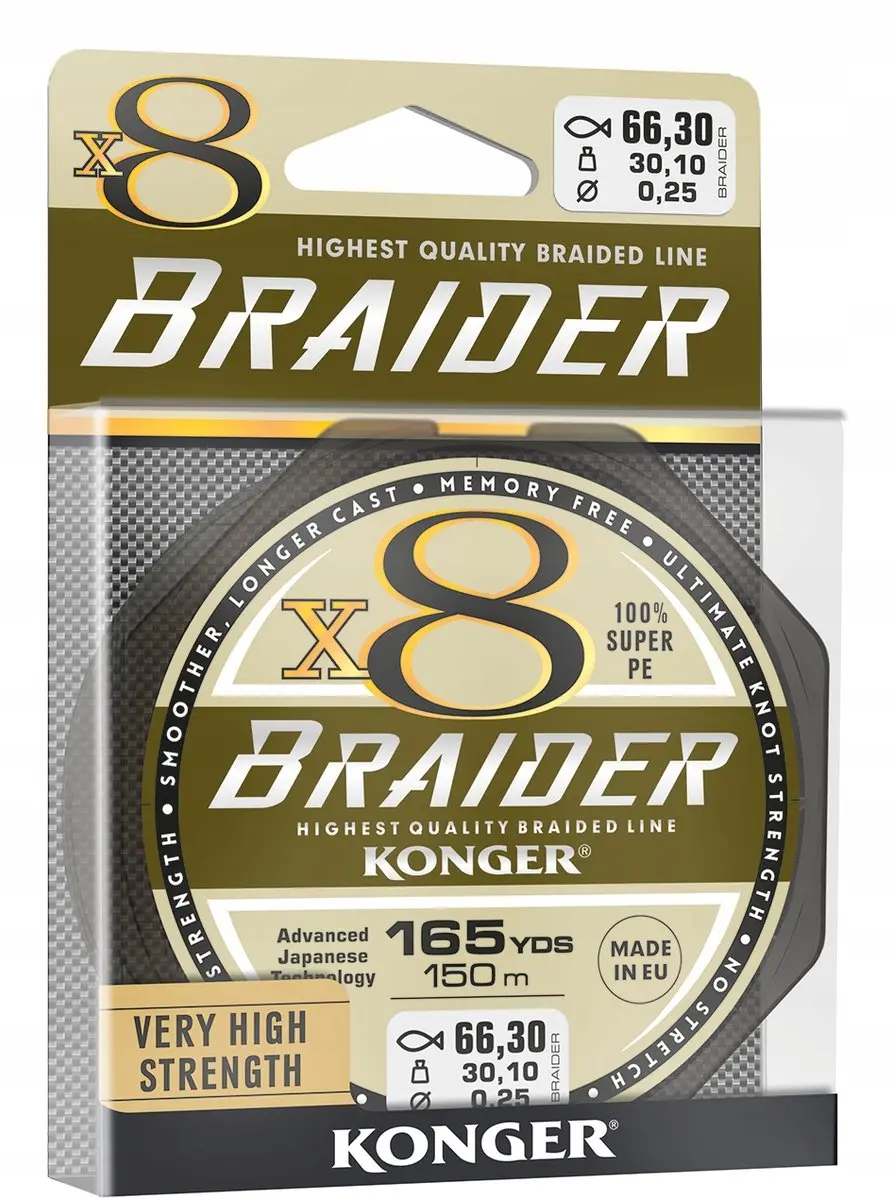 Konger Braider X8 Vislijn 0.12mm 150m Groen