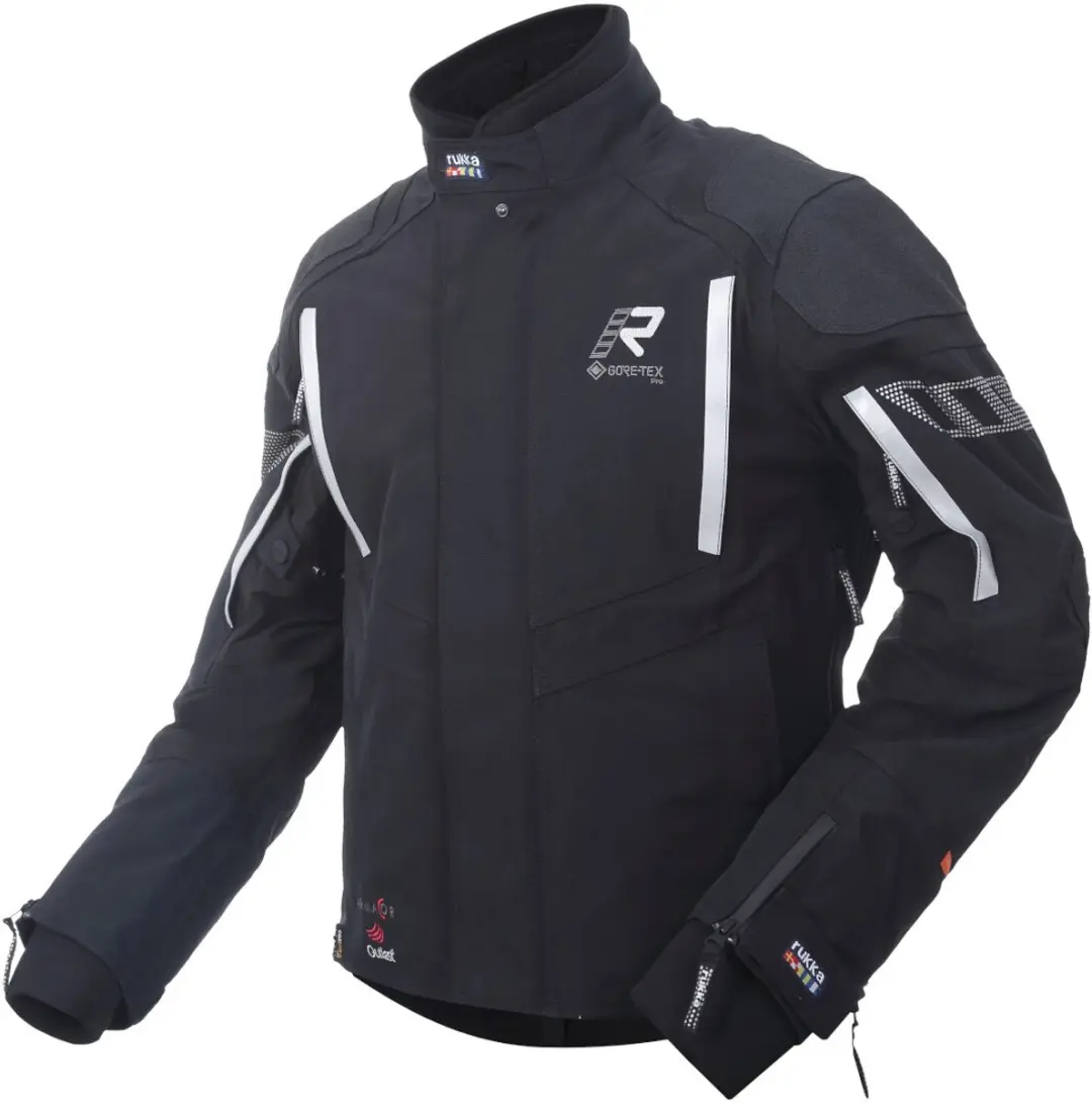 Rukka Shield-RD WP GTX Zwart Wit Textiele Motorjas