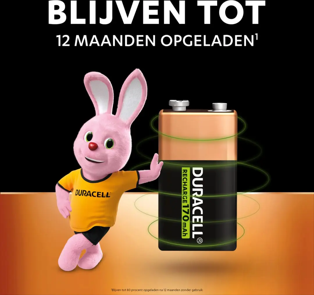 Duracell 9V Oplaadbare Batterij 170mAh