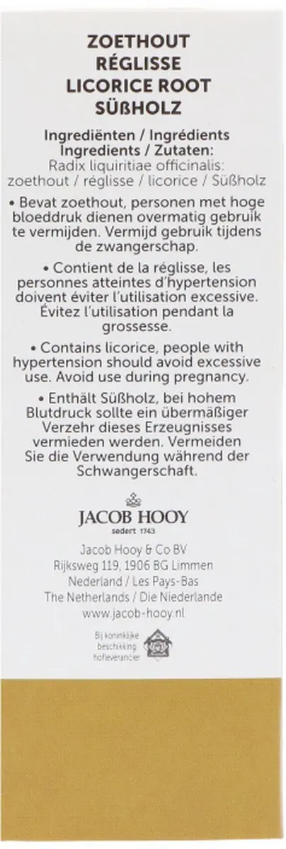 Jacob Hooy Zoethout Theezakjes - 20 Stuks